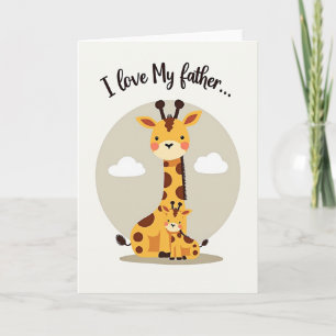 Loving Giraffe Dads Day Card