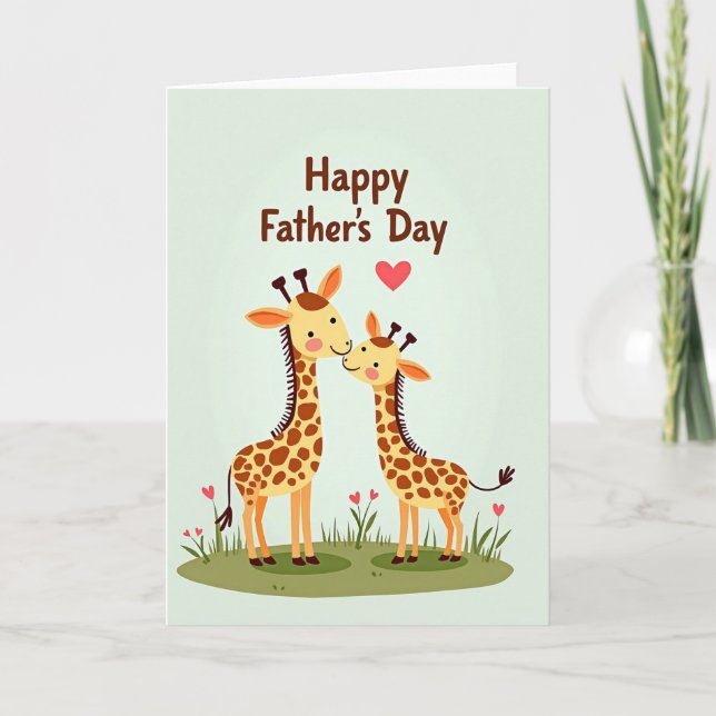 Loving Giraffes Fathers Day Card (Front)