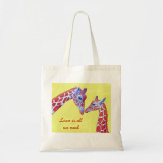 loving giraffes tote
