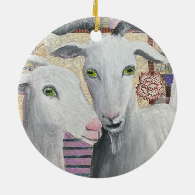 Loving Goats ceramic ornament (Back)