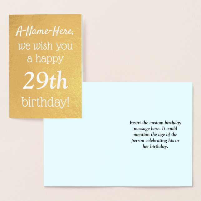Loving Gold Foil 29th Birthday Greeting Card (Display)