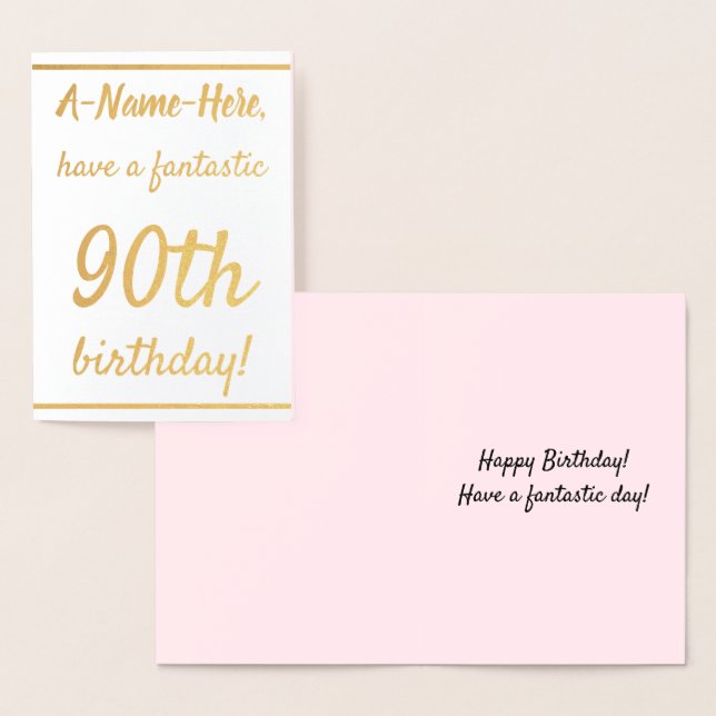 Loving Gold Foil 90th Birthday Greeting Card (Display)