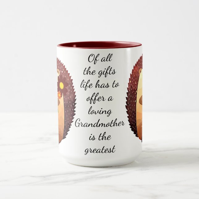 Loving Grandmother Inspirational Quote Hedgehog Mug (Center)