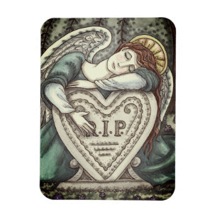 LOVING GUARDIAN ANGEL, CEMETERY MOURNING ART RIP MAGNET