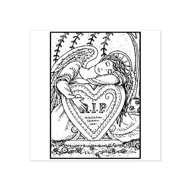 LOVING GUARDIAN ANGEL, CEMETERY RUBBER STAMP (Imprint)