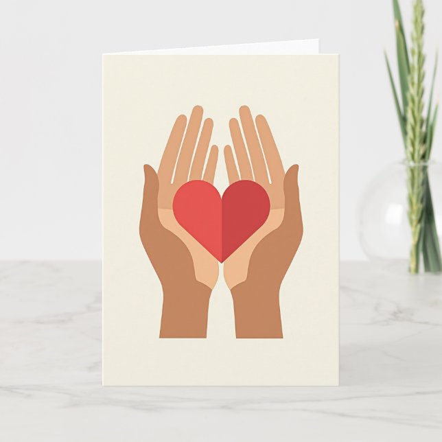 Loving Hands Hearts Day Card (Front)