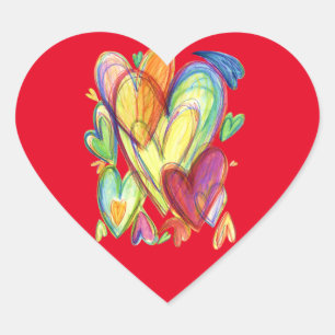 Loving Healing Hearts Art Custom Sticker Decals