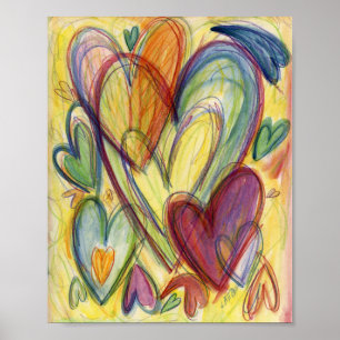 Loving Healing Hearts Painting Art Print Poster