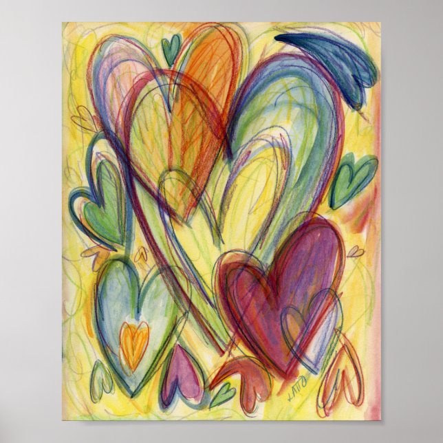 Loving Healing Hearts Painting Art Print Poster (Front)