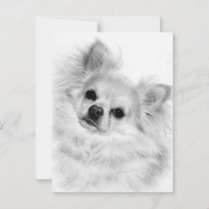 Loving Heart - Hand Painted Chihuahua Postcard