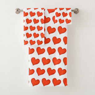 Loving Hearts Bathroom Towel Set