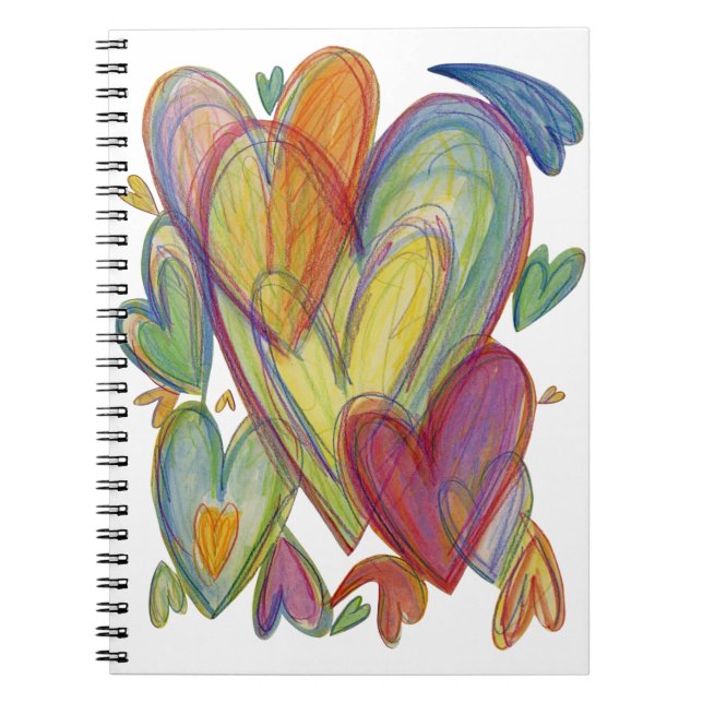 Loving Hearts Colourful Love Art Journal Notebook (Front)
