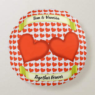 Loving Hearts Round Pillow
