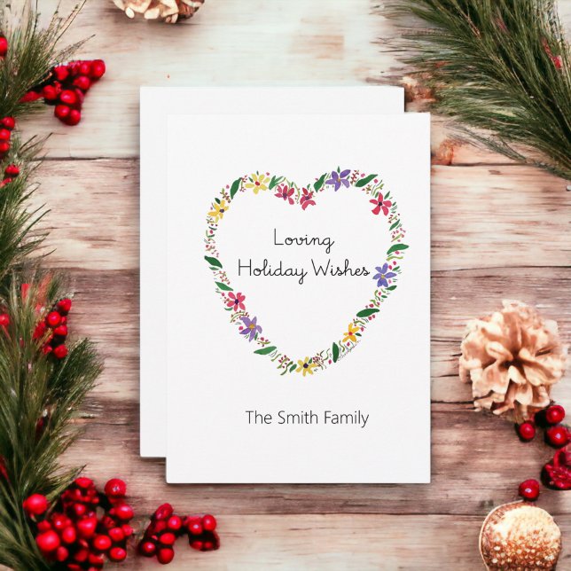 Loving Holiday Wishes with Personalisation Card (Send love to family and friends this holiday season)