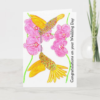 Loving Hummingbird Wedding Day Card