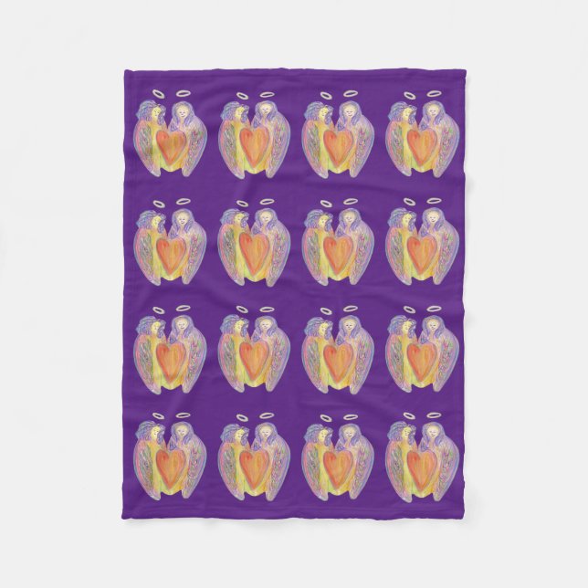 Loving Kind Guardian Angels Art Fleece Blanket (Front)