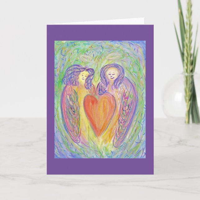 Loving Kind Guardian Angels Custom Greeting Card (Front)
