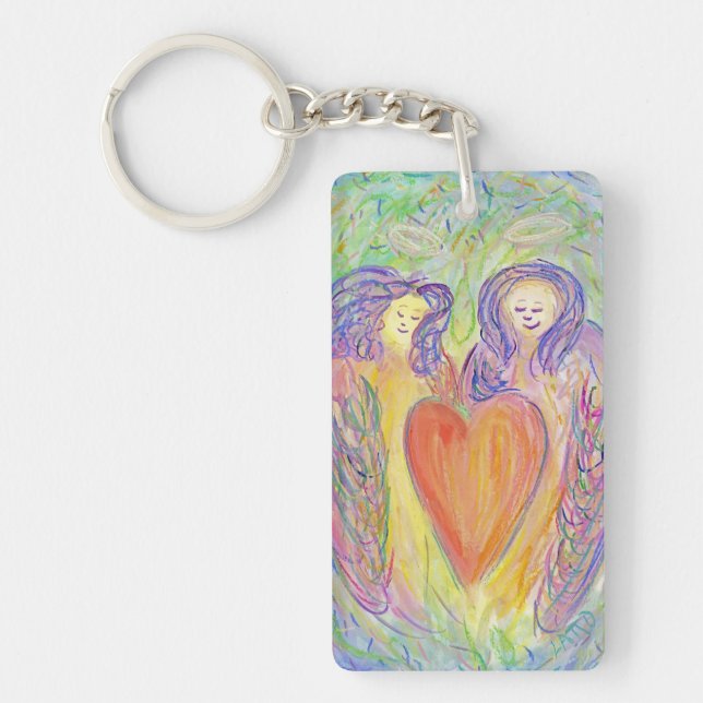 Loving Kindness Guardian Angel Custom Art Keychain (Front)