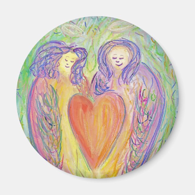 Loving Kindness Guardian Angels Art Fridge Magnets (Front)