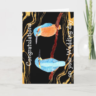 Loving Kingfishers Congrats on your wedding day Card
