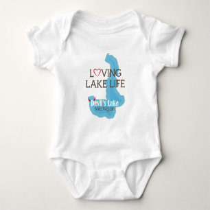 Loving Lake Life, Devil's Lake, Michigan Baby Bodysuit