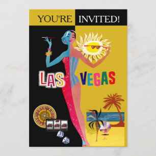 Loving Las Vegas Vintage Surprise Birthday Invitation