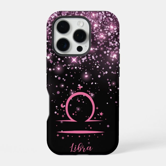 Loving Libra Glitter Print Phone Case (Back)