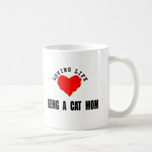 Loving Life Being A Cat Mum Coffee Mug (Right)