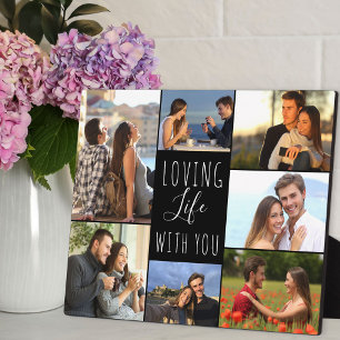 Loving Life With You 7 Photo Collage   Black Plaque
