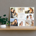 Loving Life with You 7 Photo Collage - Grey Marble Canvas Print<br><div class="desc">Chic wrapped canvas which you can personalise with 7 of your favourite photos. The template is set up ready for you to add your photos, working clockwise from the top left. Your photos are set against a stylish watercolor marble in grey and white, which is visible on the sides of...</div>