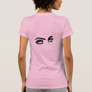 Loving Light Blue Defined Drawing Female Glance T-Shirt