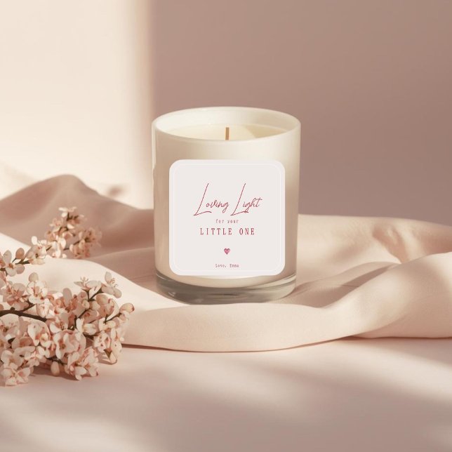 Loving Light Candle Label, Miscarriage Remembrance Square Sticker (Creator Uploaded)