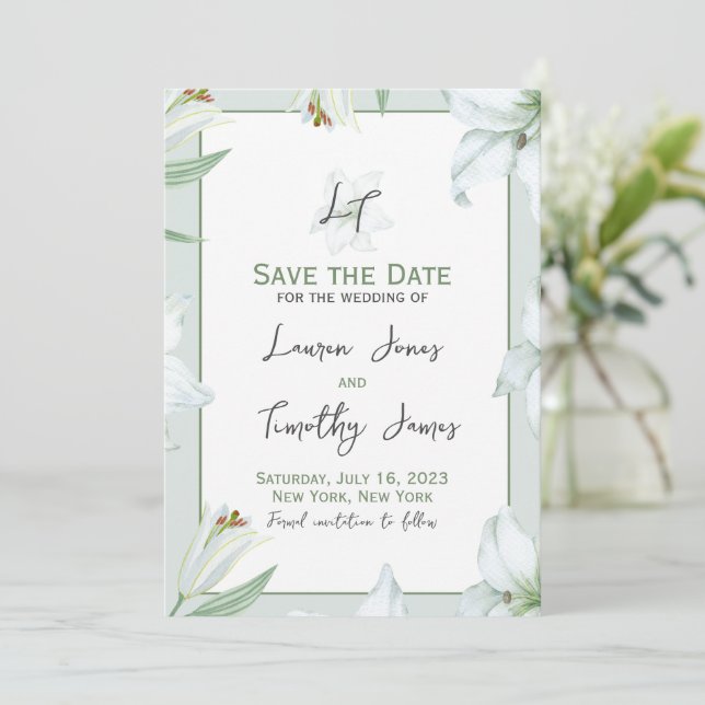 Loving Lillies Save the Date (Standing Front)