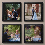 Loving Married Life with You 4 Wedding Photo Peel And Stick Photo Tile<br><div class="desc">Set of 4 wedding photos,  with handwritten script overlay which reads "loving married life with you". Lovely as a wedding photo gift for newlywed couples or anniversary gift from husband to wife.</div>