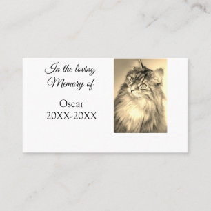 loving memorial keepsake funeral add pet name phot business card