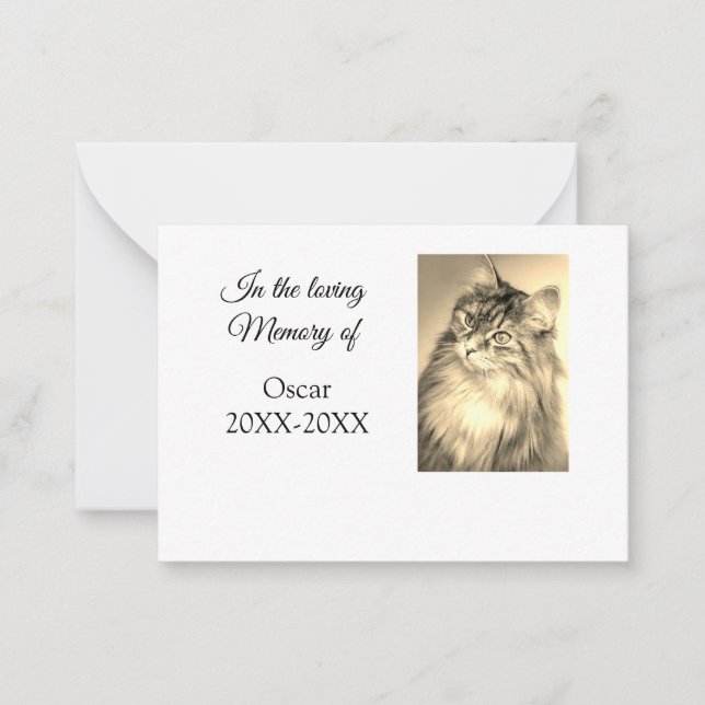 loving memorial keepsake funeral add pet name phot card (Front)