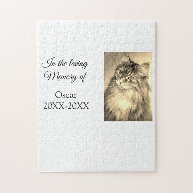 loving memorial keepsake funeral add pet name phot jigsaw puzzle (Vertical)