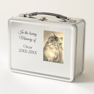 loving memorial keepsake funeral add pet name phot metal lunch box