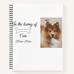 loving memorial keepsake funeral add pet name phot notebook