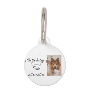 loving memorial keepsake funeral add pet name phot pet tag