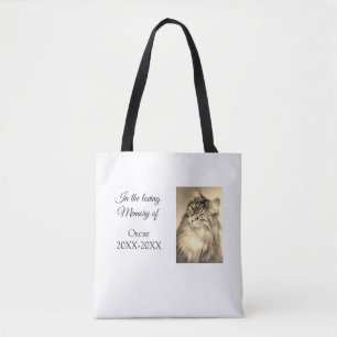 loving memorial keepsake funeral add pet name phot tote bag