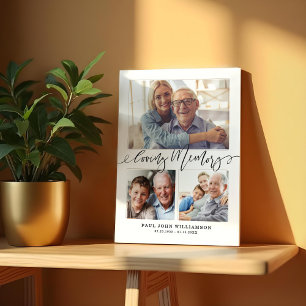 Loving Memory 3 Photo Collage Memorial Keepsake Plaque