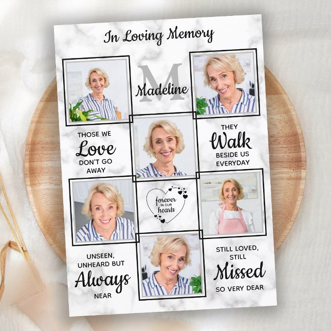 Loving Memory 6 Photo Collage Sympathy Funeral Thank You Card (Creator Uploaded)