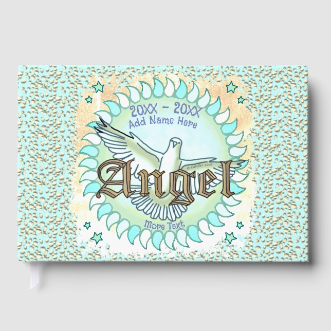 Loving Memory Angel  Memorial guest book (Front)