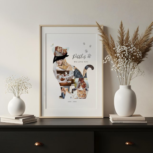 Loving Memory Cat Photo Collage Pet Memorial Canvas Print (Creator Uploaded)