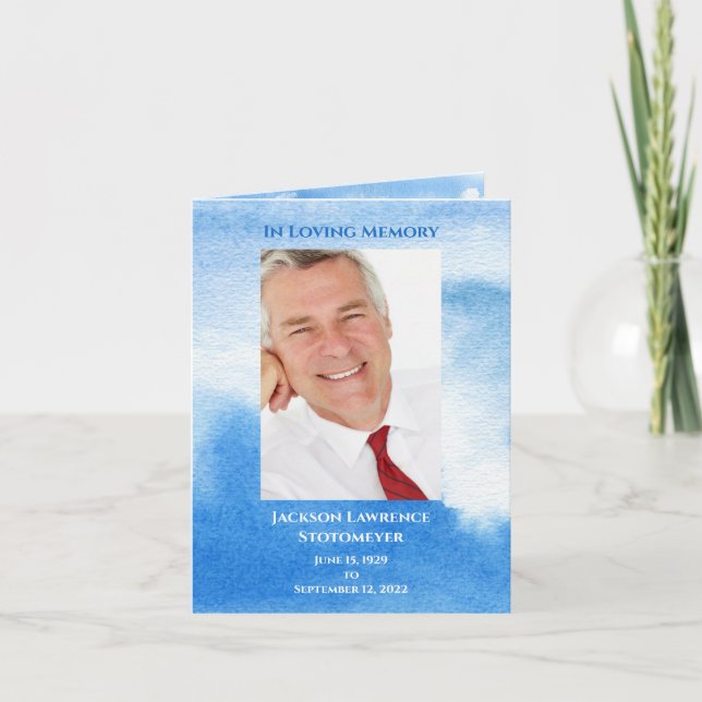 Loving Memory Celebration Memorial Photo Thank You Note Card (Front)