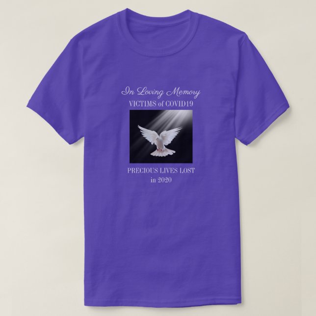 Loving Memory, COVID, purple T-Shirt (Design Front)
