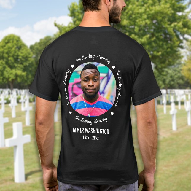 Loving Memory Custom Photo Memorial Walk Funeral  T-Shirt (Creator Uploaded)
