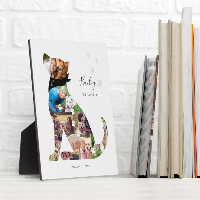 Loving Memory Dog Photo Collage Pet Memorial Plaque (Creator Uploaded)