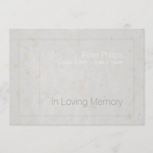Loving Memory Embossed Cross 1 Funeral Invitation